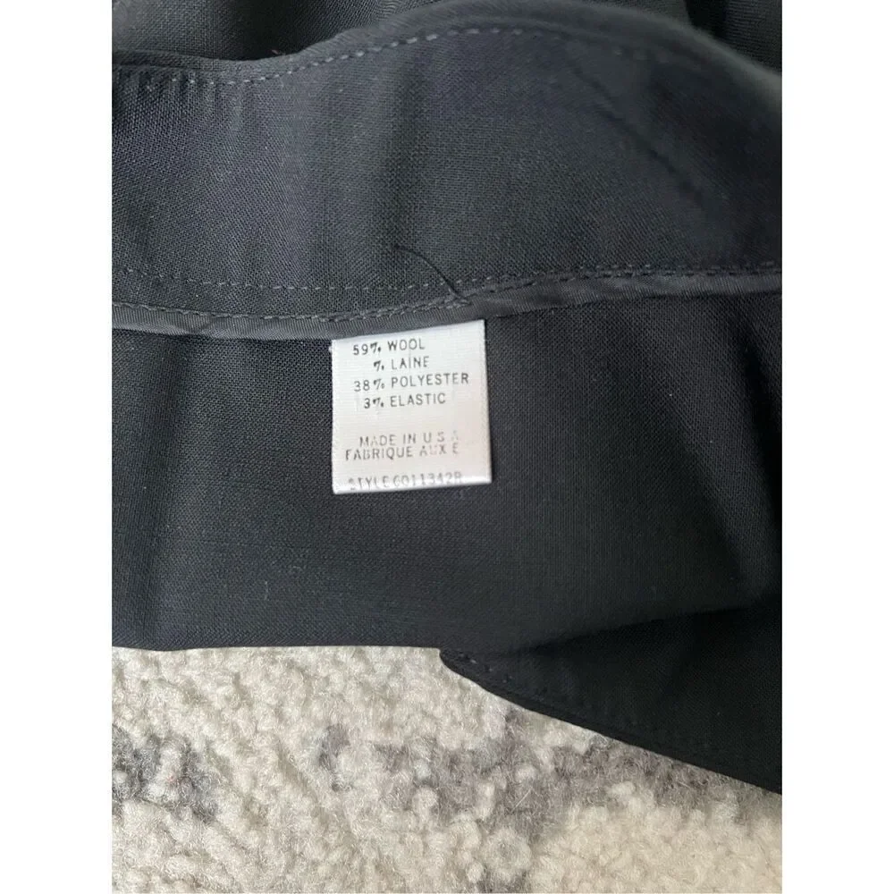 Theory Business Mini Skirt Womens 2 Black Wool Blend Stretch Pull-On Zip‎ Casual